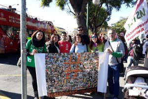 Docentes de Almería en la concentración celebrada en Sevilla.