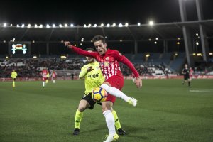 Álex Corredera en el partido ante el Córdoba.