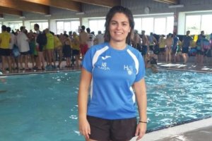 Rocío preparada para competir.