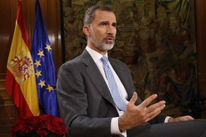 El Rey Felipe VI durante su mensaje a los españoles esta Nochebuena