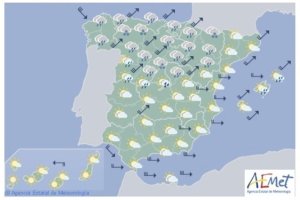 Mapa que señala la incidencia de Bruno en España. Fuente: AEMET.