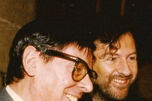 Valente y Claudio Rodríguez, en Santiago de Compostela.
