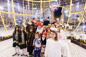 Presentación de la cabalgata en la bola de la Plaza de la Catedral.