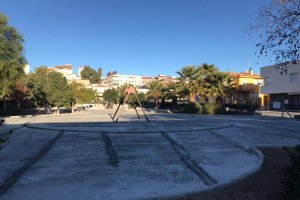 Estado reciente del Parque de la Urbanización Europa tras el comienzo de las obras.