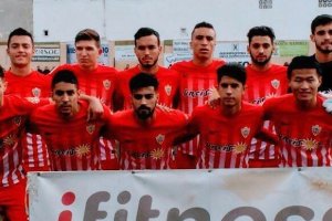 El once del Almería en el campo del Vélez.