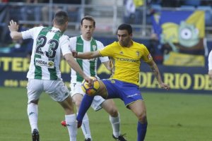Dani Romera en el partido ante el Córdoba.