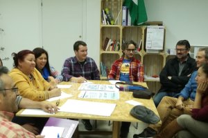 Reunión de IU y Podemos en la capital.