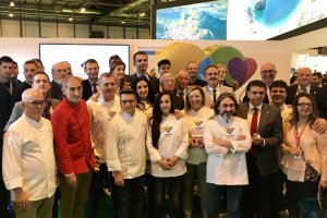 Los chefs que mostraron ayer su apoyo a la candidatura.