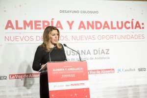Susana Díaz, ayer en Almería.
