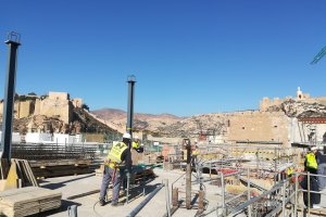 Vista de las obras de la Casa Consistorial en su terraza