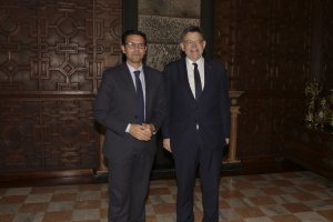 Cuenca y Puig, antes de la reunión de ayer tarde.