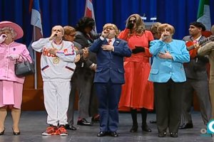 Un momento de la actuación de la chirigota del Selu.