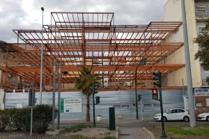 Las obras de la casa del mar  llevan paradas desde noviembre. Ayer presentaban este aspecto.