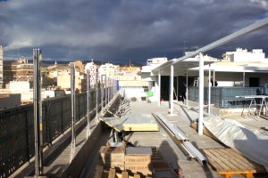 Obras en la terraza de la EMMA.