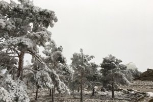 la nieve llegó ya ayer a la zona de Calar Alto (foto de J.A. Fuentes)
