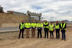 Visita a las obras del puente en el nuevo acceso a El Borja.
