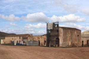 El Cortijo del Fraile durante los trabajos de consolidación realizados en 2015.