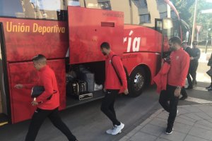 Los rojiblancos viajaron en el mismo día del partido a Lorca y regresaron tras el encuentro.