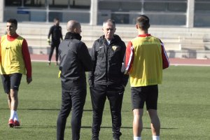 Lucas Alcaraz al término del entrenamiento.