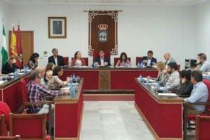 Sesión plenaria en el ayuntamiento de Adra con toda la Corporación Municipal.
