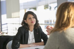 María Jesús Amate durante un momento de la entrevista esta semana con La Voz.