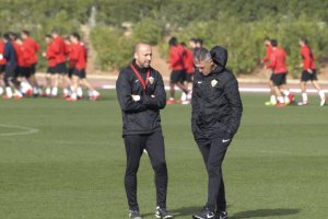 Chus Cañadas con Lucas Alcaraz.