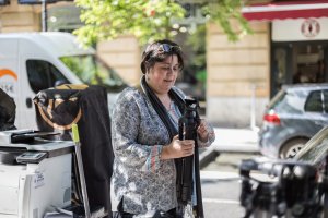 La almeriense Gloria Bretones, en un momento del rodaje de filme.