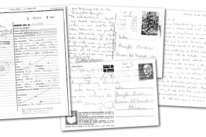 Copia del acta del Registro Civil y de algunas de las cartas que envió el militar a la madre de la demandante.