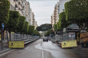 Vista general de las gradas de Semana Santa en el Paseo de Almería.