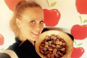 La actriz María Castro con sus rosquillas de anís.