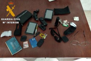 Objetos recuperados de los robos realizados en Roquetas de Mar.