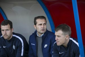 Rubén Baraja en el banquillo del Mediterráneo.