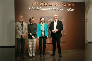 Presentación de la muestra ante los medios, ayer. 