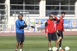 Pipo Goro en el entrenamiento del viernes.