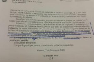 Informe de la Policía local en 2008.