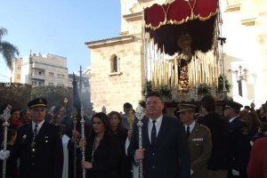 María Santísima del Rosario del Mar a la salida desde el Santuario de la Virgen del Mar.