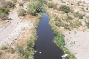 Residuos en el cauce del río Andarax.