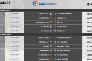 Toda la jornada 35 con sus horarios.