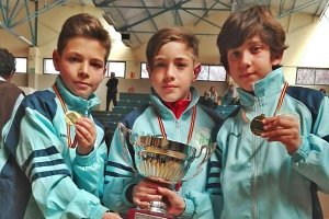 Los tres almerienses campeones de España.