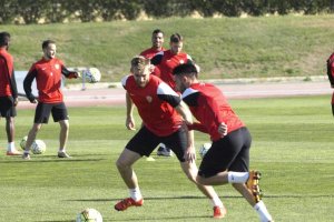 Esteban Saveljich en el entrenamiento.