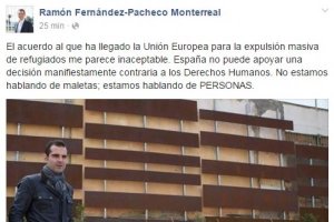 Mensaje del alcalde en su cuenta de Facebook.