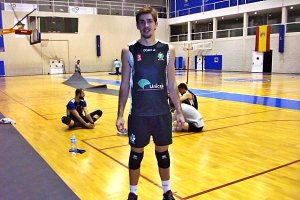 Jorge Almansa en la sesión de entrenamiento.