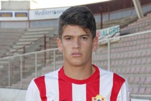 Nano, autor de dos goles con el juvenil A frente al Granada CF.