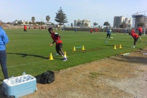 Ramón Azeez, en uno de los ejercicios.