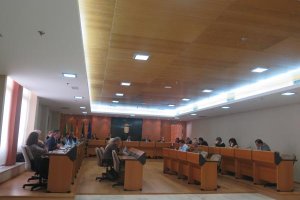Alcalde y concejales en el Pleno Ordinario celebrado este lunes en la sala de Plenos del Consistorio ejidense. 