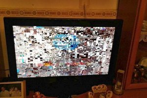 Televisión haciendo aguas en una vivienda de Regiones. 