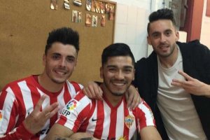 Ximo, Iago y Lolo tras el partido contra el Albacete.