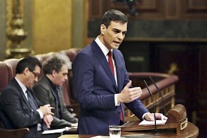 Pedro Sánchez durante el debate