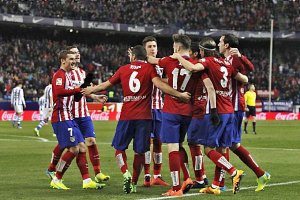 El Atlético de Madrid celebrando uno de los goles.