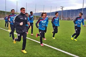 Los jugadores del Tenerife han trabajado hoy en Bilbao.